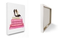 Stupell Industries Glam Pink Fashion Books Black Pump Hells Canvas Wall Art, 30" x 40"
